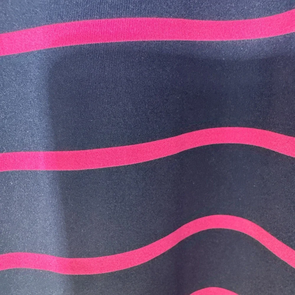 FootJoy Mens Large ProDry Golf Polo Shirt Navy Pink Striped Honeybrook Golf Club